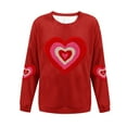 thumbnail image 2 of Felirenzacia Plus Size Women’s Valentine Hoodie Love Heart Print Long Sleeve Casual Comfy Pullover Top Romantic Holiday Outfit Women’s Fashion, Red,S, 2 of 4
