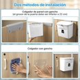 thumbnail image 4 of Bote de Basura Colgante 2Pizeas Con Tapa, 7Litros Cubo de Basura de Pared para Cocina, Cesto Basura pare Baño, Dormitorio, Oficina (Blanco), 4 of 4