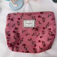 thumbnail image 3 of 2 uds bolsa de maquillaje de terciopelo rosa flor bolsa de cosméticos para mujer, bolsas de maquillaje de lona de gran capacidad accesorios de bolsa de aseo de viaje, 3 of 5