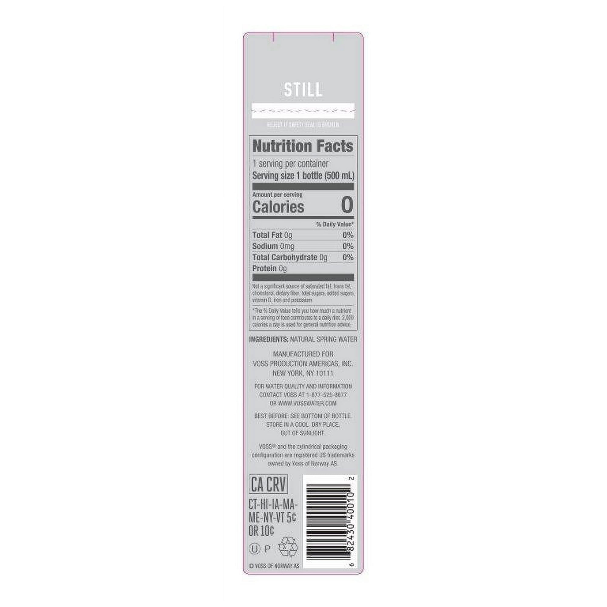 VOSS Water Still 500 mL / 16.9 oz PET 6 Pack
