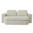 thumbnail image 3 of Modern Floor Sofa with 2 Pillows,Convertible Chenille Fabric Foam-Filled Sleeper Sofa Bed, no assembly required,Convertible Sofa Cushion Unfolds into Quilt,Folding Mattress for Living Room,Playroom, 3 of 5