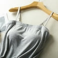 thumbnail image 3 of Baberdicy Camisole Top Clearance！Women's Solid Color Bust Flat Collar with Chest Pad Without Wearing Bra One Tank Top Sling Women Basic Long Tanks Grey, 3 of 6