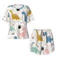 thumbnail image 4 of Picia Cute Dinosaurs Pajamas Sets for Women Soft Short-Sleeved Pjs with Lounge Shorts Two Piece Sleepwear-, 4 of 9