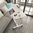 thumbnail image 2 of Mobile Computer Desk Study Table Laptop Stand Shelf Bedside Table Laptop Adjustable Desk PC Bed Table For Home Room Furniture My Lux Decor Round, 2 of 10