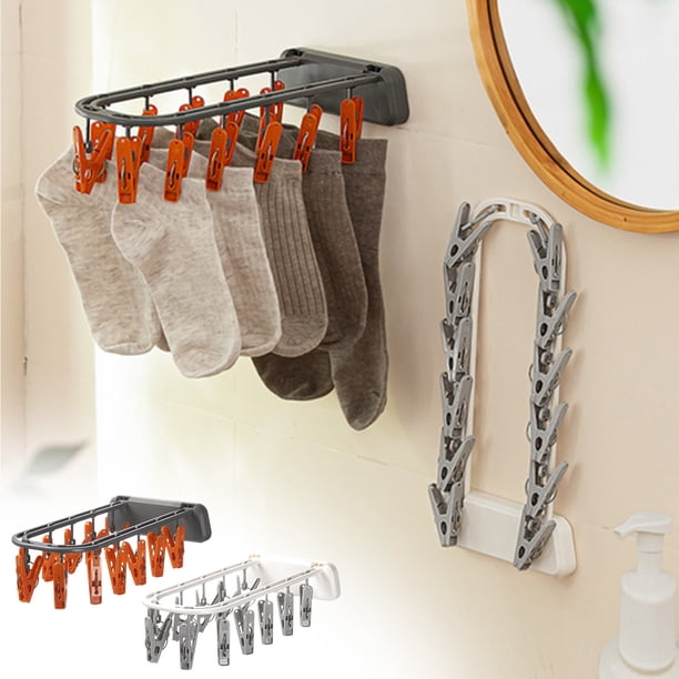 onlyliua ¡ Artículos En Liquidación! Percha de Pared para El Hogar, Percha para Ropa Interior, Sin Perforaciones, Plegable, Portátil, Multiusos, para Colgar Calcetines y Ropa Interior