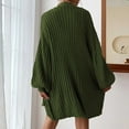 thumbnail image 6 of Baqcunre Womens Jacket Woman Autumn And Winter Solid Color Fashion Knitted Sripe Casual Coat Batwing Sleeve Lohas Time Long Cardigan Womens Coats Womens Fall Fashion 2023 Green M, 6 of 8