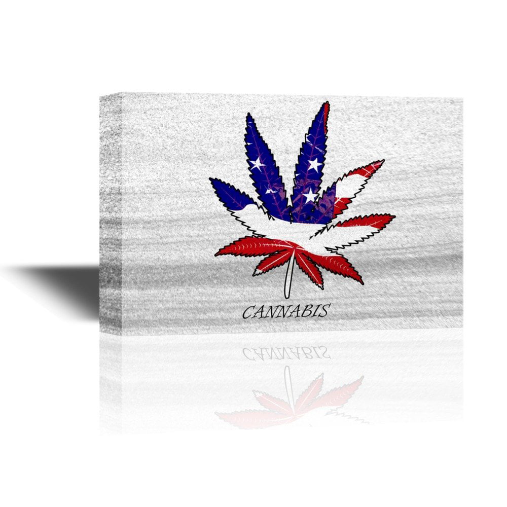 Details about   Cannabis American Flag Wall Art Decor Partiot Home Wall Art Gift POSTER CANVAS 