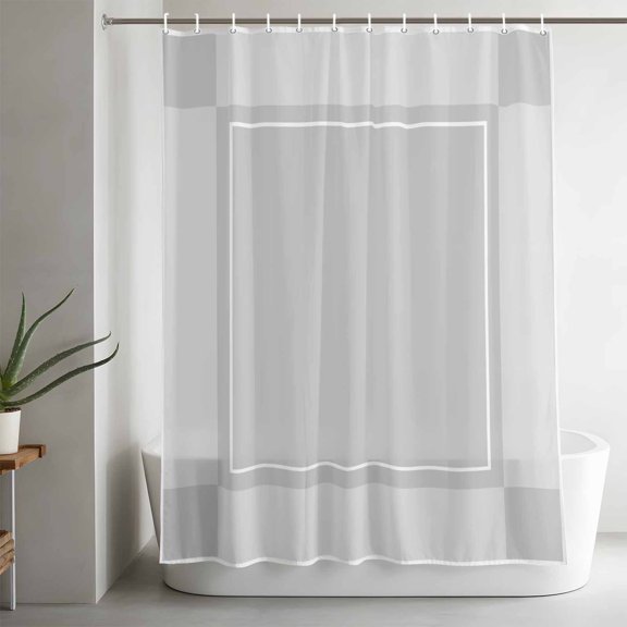 Shower Curtains for Bathroom-36"x72",Gray Color Block Waterproof Bath Curtain Grommet Shower Curtain Set with Hooks,