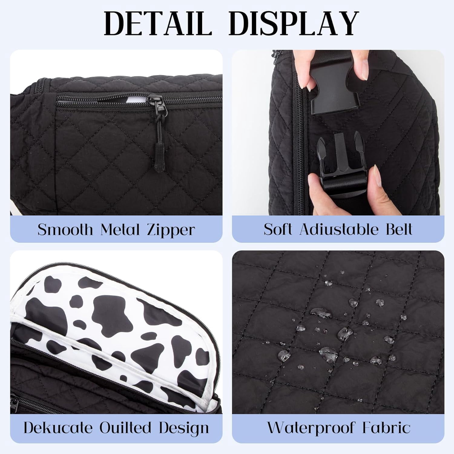 Small Diaper Bag with Portable Changing Pad, Crossbody Diaper Bag Pack with Wipes Pocket for Mom and Dad, Mini Diaper Bag Fanny Pack for Baby Travel, Black