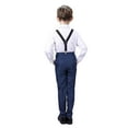 thumbnail image 3 of Wehilion Boys Suits 4 Pieces Baby Suits Wedding Party Suit Set Little Gentleman Waistcoat Prom Tuxedo Dress suit Outerwear Party Shirt+Tie+Pants+braces Outfits Clothes Set for Kids Navy Blue, 3 of 5