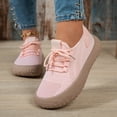 thumbnail image 2 of Pandaie Womens Walking Shoes Breathable Comfortable Knit Slip on Lace up Sneakers with Non Slip Cushioned Sole for Standing Daily Wear Travel Work Commute Red 9.5, 2 of 9
