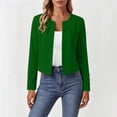 thumbnail image 4 of Edvintorg Blazers for Women Long Sleeve Notch Lapel Dressy Casual Open Front Cropped Suit Jackets Women Clothes Green XXL, 4 of 6