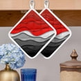 thumbnail image 2 of Red Black Ombre Pot Holders for Kitchen Heatproof Potholder, 2 Pack Modern Geometric Abstract Aesthetics Cream Hot Pads Multipurpose Oven Pads Cloth Potholders Trivet for Cooking and Baking, 2 of 8