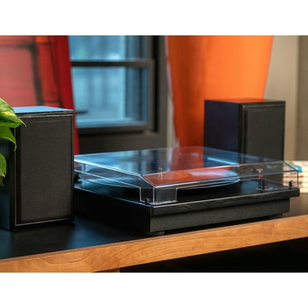 Victrola Montauk Bluetooth Record Player with 3 speed Turntable and Bookshelf Speakers - Black
