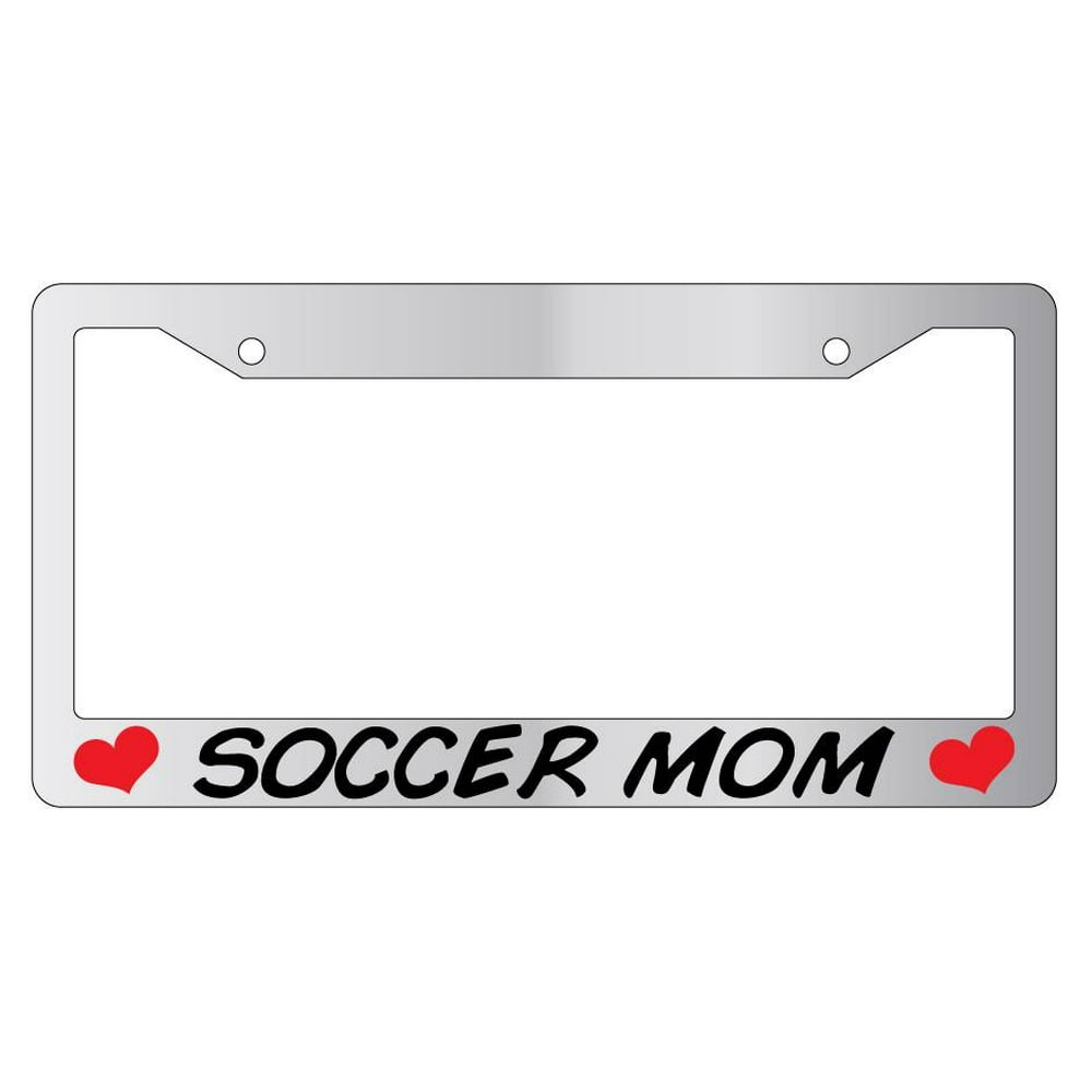 Soccer Mom Chrome Plastic License Plate Frame AMA