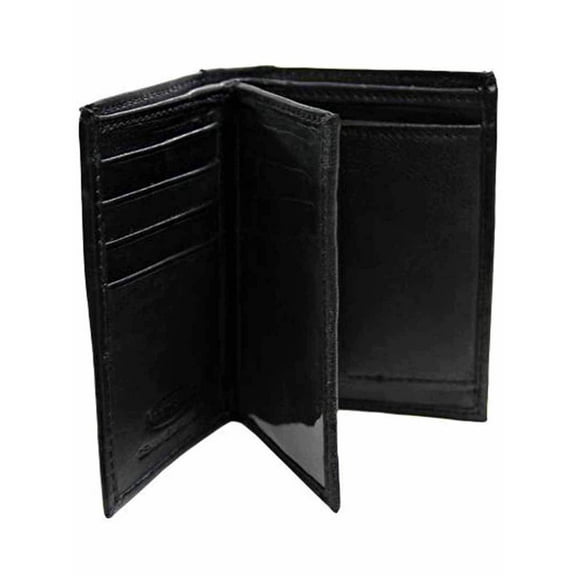 Slim Bifold Mens Black Wallet With Coin Holder