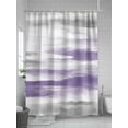 thumbnail image 5 of Purple Gray White Shower Curtain Set, Waterproof Shower Curtains for Bathroom, Retro Country Abstract Mottled Texture Washable Fabric Cloth Bath Curtain for Bathtub Decoration with Hooks 60x72 Inches, 5 of 6