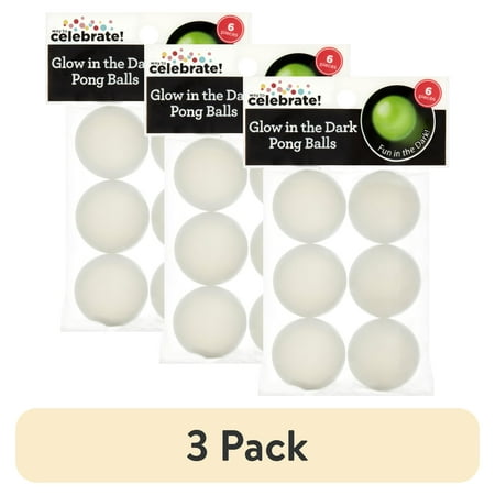 (3 pack) White Glow-in-the-Dark Pong Ball Party Favors 6 Count by Way To Celebrate (3 pack) White Glow-in-the-Dark Pong Ball Party Favors 6 Count by Way To Celebrate