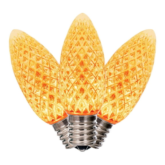 Vickerman C9 LED Orange Faceted Replacement Bulb, bag of 25