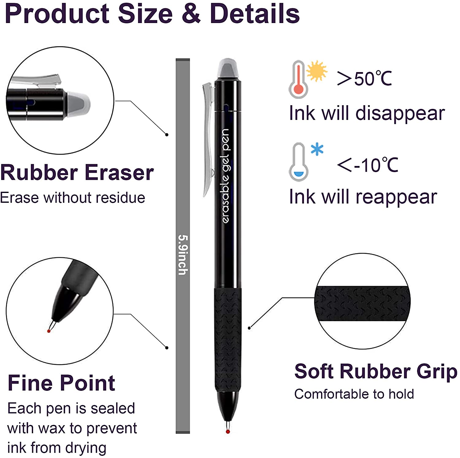 Lineon 15-Pack Erasable Gel Pens photo 5