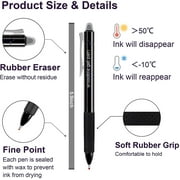 Erasable Gel Pens, 15 Pack Retractable Erasable Pens Clicker, Fine Point, Make Mistakes Disappear, 11 Black 2 Blue 2 Red Inks for Writing Planner