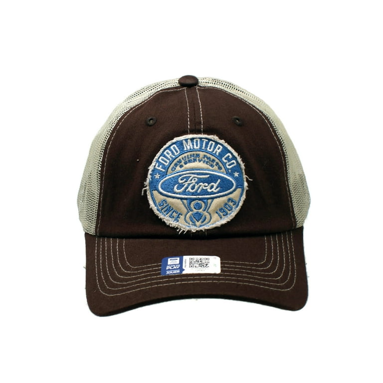 Hat - Ford Motor Company Distressed Patch Trucker Cap