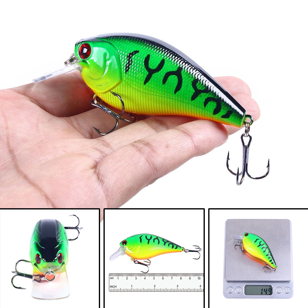 HENGJIA Bass Crankbaits, Crankbait for Bass Fishing, 3.35inches Shallow Diving Crank Bait Plopper Fishing Lure, Square Bill Crank bait Fishing Lures for Freshwater/Saltwater Trout Bass
