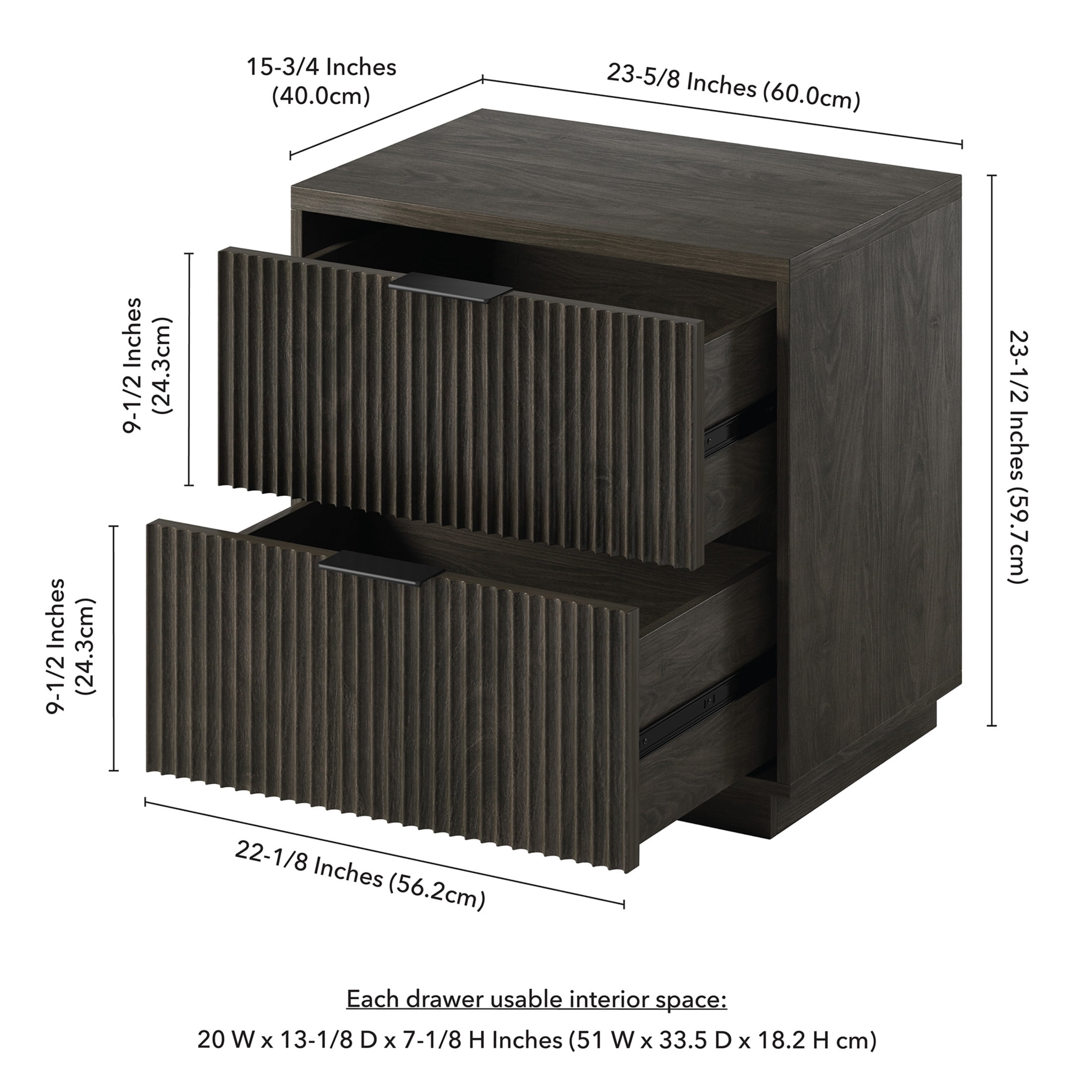 Evelyn&Zoe Modern/Contemporary 24" Wide Alder Brown Nightstand