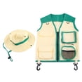 thumbnail image 1 of Kit de Explorador de Aventuras Al Aire Libre para NiñOs, Conjunto de Chaleco y Sombrero para NiñOs, Regalos de Cosplay de SueñO de para NiñOs, Verde, 1 of 8