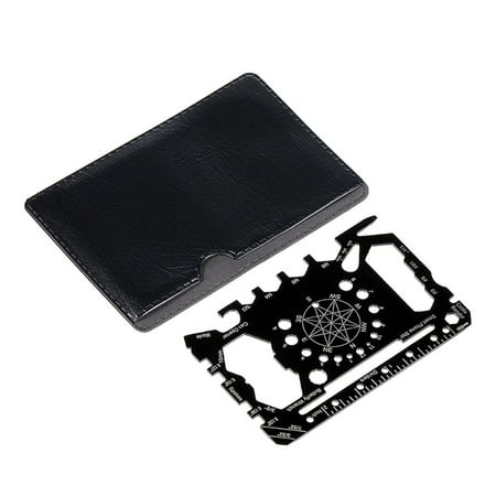 1Pc Stainless Steel Wallet Multitool with 50 Multifunction Tools Including Ruler Protractor for Various Applications