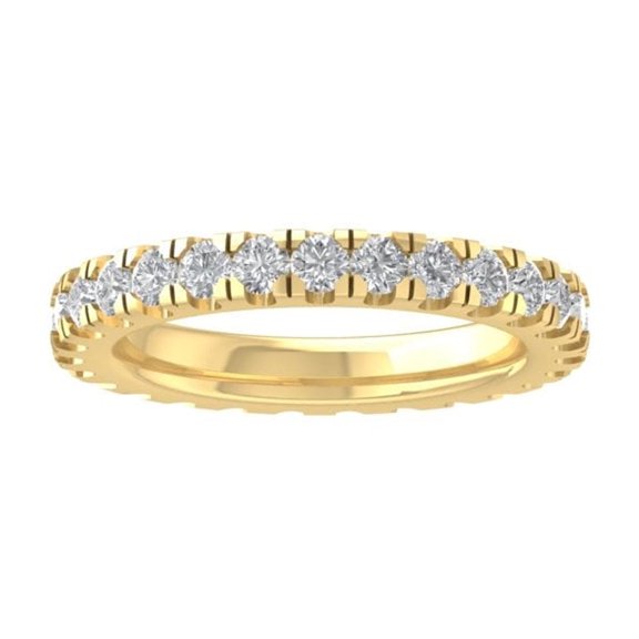 ARAIYA FINE JEWELRY 14K White Gold Diamond Wedding Band Ring (1 3/8 cttw, I-J Color, I2-I3 Clarity) Size 5