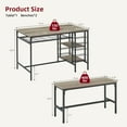 thumbnail image 2 of 4-Person Dining Set with Wine Rack: Rectangular Kitchen Table & 2 Benches with Storage Shelf - Space-Saving for Apartments, Small Spaces, and Living Rooms, 2 of 9