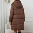 thumbnail image 6 of Breezora Women Long Knee Length Padded Coat Slim Fit Hooded Casual Jacket for Cold Weather Outerwear XL Size Coffee, 6 of 9