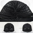 thumbnail image 5 of Glitter Turban Twist Knot Head Wrap Stretchy Metallic Fabric Elegant Headscarf for Stylish Looks - Black, 5 of 5