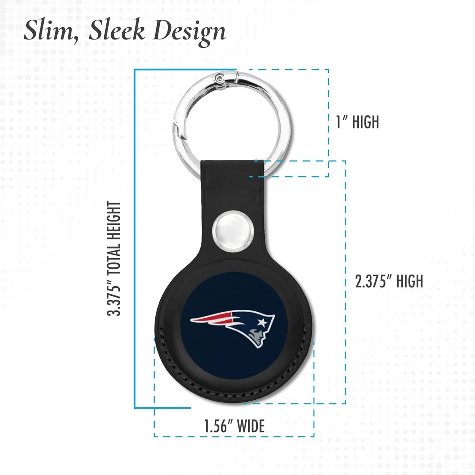 Pets First NFL Leather Keychain Apple Air Tag Holder for Dogs & Cats Airtag Case