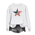 thumbnail image 2 of GaThRRgYP Womens Everyday Long Sleeve Round Neck Top,Ladies Long Sleeve Round Neck Independence Day Casual Printed Top White XXXL, 2 of 5