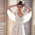 thumbnail image 3 of Sonducket Vestido con cuello en V Traje de fiesta Traje de boda Sexy Multiusos Manga corta Hermosa suavidad al tacto Estilo Ins Vestidos S, 3 of 6