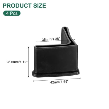 Uxcell 8-Pack Black L-Shaped Plastic Furniture Foot Pads - 38mm X 38mm Angle Iron Leg Caps & Floor Protectors
