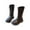 Brown, variant on Glisme Girls Boots Mid Calf Boots Leather Side Zipper Punk Gothic Boots With For Big Kids And Tweens Versatile Black Boots Size 4-4.5 Years
