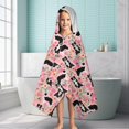 thumbnail image 6 of Pink Border Collie Dog and Flower Floral Hooded Bath Towel，60"x35" for Ages 3 To 12 Kids, Quick Dry Lightweight Soft Microfiber Hood Beach Towel Cover Up for Kids, 6 of 7