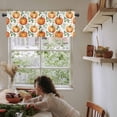 thumbnail image 5 of Fall Orange Pumpkin Valances for Windows Farmhouse Kitchen Curtains Valances Rod Pocket Valance Curtains for Kitchen Windows Watercolor Farmhouse Plants Leaves Window Valances for Bathroom 42"x12", 5 of 6