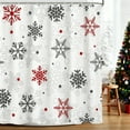 thumbnail image 4 of Gallickan Christmas Shower Curtain, Snowflake Pattern Bath Curtain, Fabric Bathroom Decor, No-Drill Installation, with 12 Hooks, for Holiday Bathroom Decoration, Gray, 4 of 6