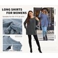 thumbnail image 2 of TEMOFON Casual Long Sleeve for Womens Tunic Top with Pockets Loose Fit Soft Knit Pullover Sweater Blue Color, 2 of 6