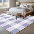 thumbnail image 4 of Purple Plaid Large Area Rugs 5x8 ft Spring Simple Style Washable Rug Non Slip Indoor Carpet Absorbent Floor Mat for Living Room Bedroom Dining Room, 4 of 9