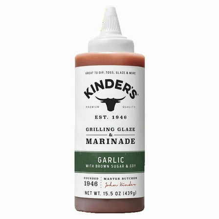 Kinder's Garlic Grilling Glaze and Marinade, 15.5 oz Squeeze Bottle pack of 2