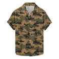 thumbnail image 2 of AHTJRT Stylish Men's Camouflage Print Button Down Short Sleeve Shirt Camouflage L, 2 of 6