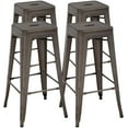 thumbnail image 1 of FDW Metal Bar Stools Set of 4 Counter Height Barstool Stackable Barstools 24 Inch 30 Inch Indoor Outdoor Patio Bar Stool Home Kitchen Backless, Bronze, 1 of 7