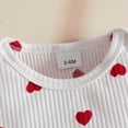 thumbnail image 7 of CAICJ98 Baby Girl Summer Clothes Newborn Romper Love Heart Print Short Sleeved Ruffled Bow Skirt Headband Infant Outfits Set (Red,6-9 Months), 7 of 7