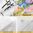thumbnail image 4 of Happy Easter Flowers No Hooks Shower Curtain with Snap-in Liner Floral Ring Pink Daisy Tulips Color Eggs Wood Grain Shower Curtains for Bathroom, Waterproof, Easy Install, Washable 72"x96", 4 of 9