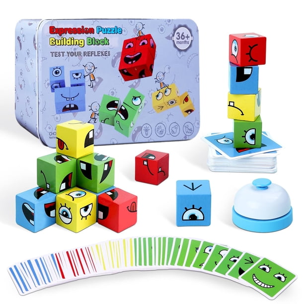 Juego de rompecabezas Safmord Montessori Wooden Face Changing desde hace más de 3 años